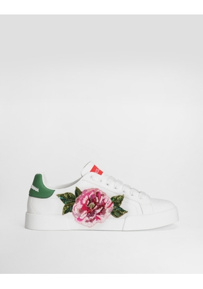 Dolce & Gabbana Calfskin Portofino Light Sneakers - Woman Sneakers Multicolor 36.5