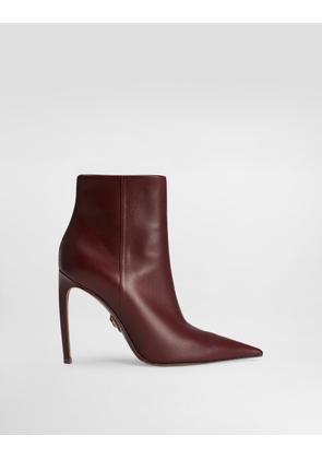 Dolce & Gabbana Devotion Calfskin Ankle Boots - Woman Boots And Booties Burgundy 37