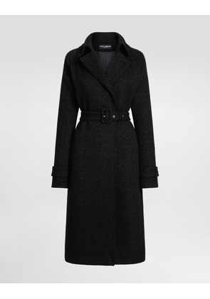 Dolce & Gabbana Tweed Trench Coat - Woman Coats And Jackets Black 42