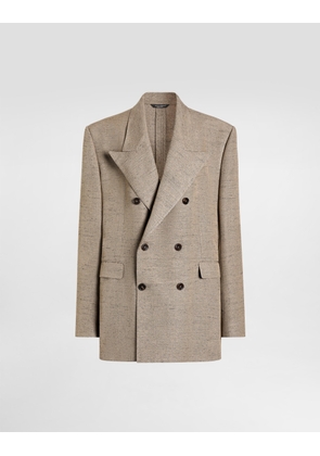 Dolce & Gabbana Double-breasted Sicilia Tweed Jacket - Woman Blazers Beige 42