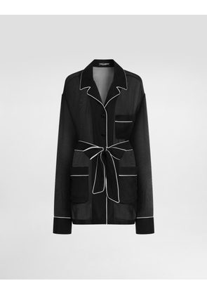 Dolce & Gabbana Chiffon Vanity Shirt - Woman Shirts And Tops Black Silk 44