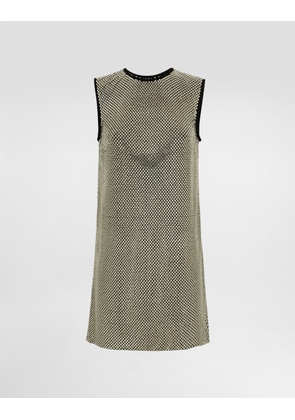 Dolce & Gabbana Short Crystal Mesh Dress - Woman Dresses Gold L