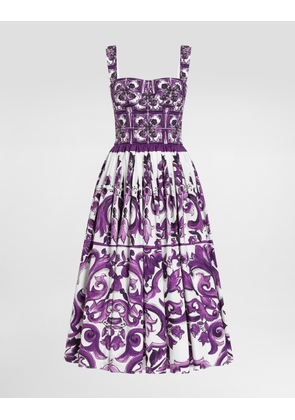 Dolce & Gabbana Majolica-print Poplin Dress - Woman Dresses Multicolor 44