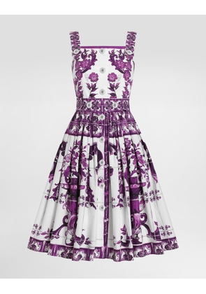 Dolce & Gabbana Majolica-print Poplin Dress - Woman Dresses Multicolor 44