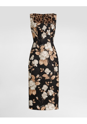 Dolce & Gabbana Rose-print Brocade Dress - Woman Dresses Print 42