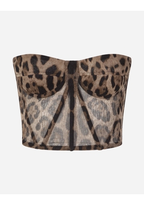 Dolce & Gabbana Leopard-print Tulle Bustier - Woman Animal Print 46