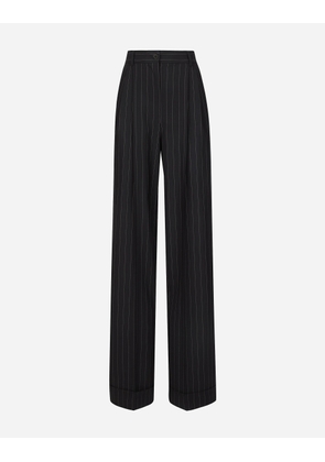 Dolce & Gabbana Flared Pinstripe Wool Pants - Woman Pants And Shorts Multicolor 48