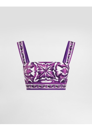 Dolce & Gabbana Majolica-print Poplin Top - Woman Shirts And Tops Multicolor 46