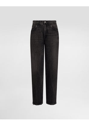 Dolce & Gabbana Oversize Cotton Jeans With Embroidered Logo - Man Denim Multi-colored 52