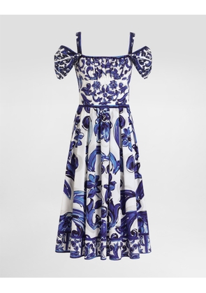 DG EXCLUSIVE Dolce & Gabbana Majolica-print Short Poplin Dress - Woman Dresses Print 38