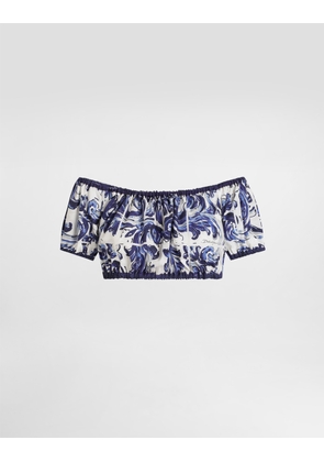 DG EXCLUSIVE Dolce & Gabbana Majolica-print Cotton Top - Woman Shirts And Tops Print 36