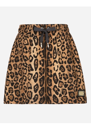 Dolce & Gabbana تنورة قصيرة فليس كريسبو بطبعة فهد - Woman Skirts Print 44