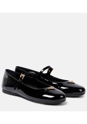 Prada Logo patent leather Mary Jane flats