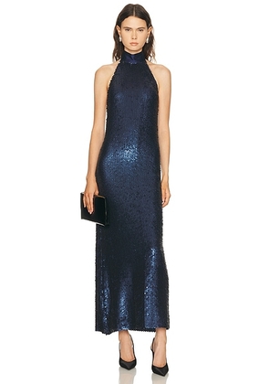 SEV Sequin Halter Dress in Blue - Navy. Size 38 (also in 40).