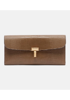 Toteme T-Lock embossed leather wallet