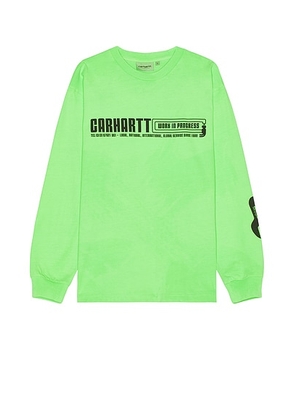 Carhartt WIP Industry T-Shirt in Garment Dyed Lumo Green & Black - Green. Size S (also in ).