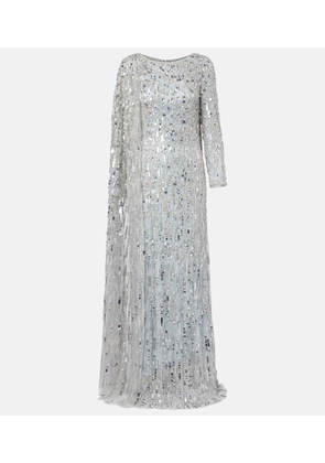 Jenny Packham Pauline embellished caped gown