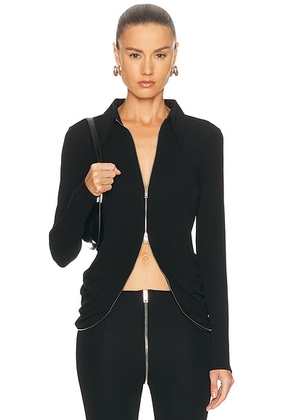 Alexander Wang Continuous Zipper Drape Back Shirt in Black - Black. Size XS (also in S).
