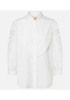 Valentino Broderie anglaise cotton poplin blouse