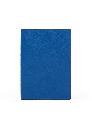Smythson Passport Cover In Panama In Cerulean