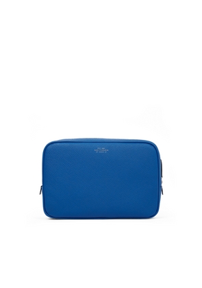 Smythson Organiser Tech Pouch In Panama In Cerulean