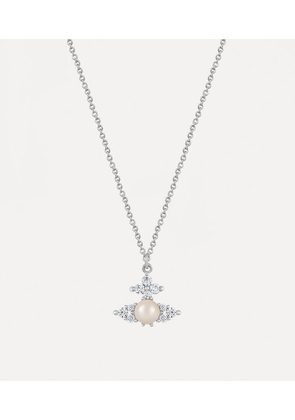 Vivienne Westwood Feodora Pendant Necklace Silver Cubic Zirconia / Glass Pearls Women