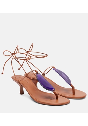 Farm Rio 60 embellished leather thong sandals