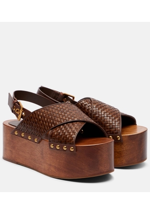 Farm Rio 75 leather platform sandals