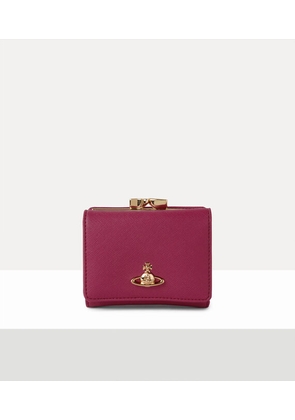 Vivienne Westwood Small Frame Wallet Saffiano Leather Plain Red3d-orb One Size Women