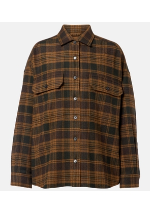 Loro Piana Darby checked wool and cashmere overshirt