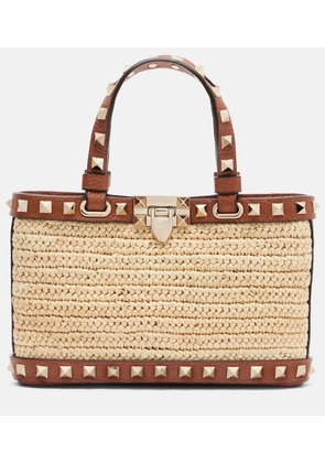 Valentino Garavani Rockstud Mini raffia tote bag