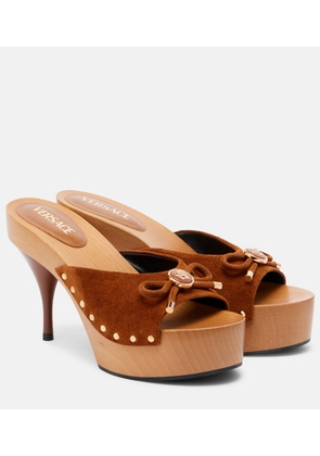 Versace Opera Medusa suede mules