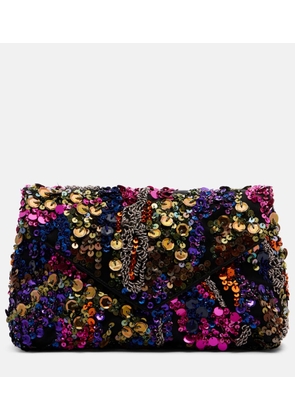 Dries Van Noten Envelope Medium sequined satin clutch