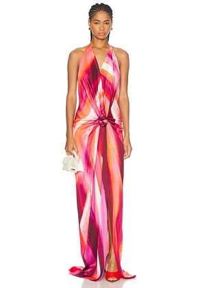 SILVIA TCHERASSI Jazmin Dress in Magenta Abstract Waves - Pink. Size S (also in ).