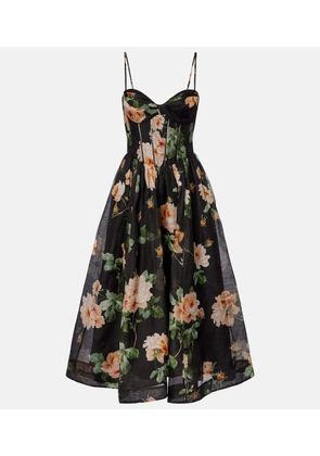 Zimmermann Luna linen and silk organza bustier dress