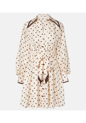 Zimmermann Belted polka-dot silk shirt dress