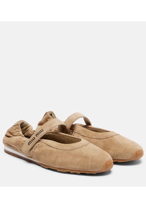 Miu Miu Plume suede ballet flats