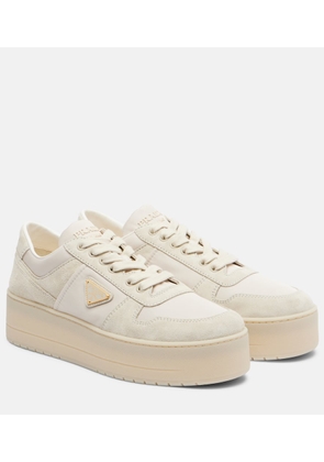 Prada Downtown Bold Re-Nylon and suede sneakers