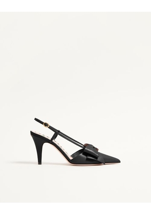 Valentino Garavani Bowow Slingback Pumps In Kidskin 85Mm Woman BLACK 35