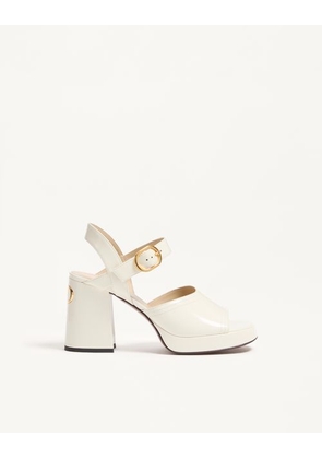 Valentino Garavani Fawcette Platform Sandal In Polished Calfskin 100Mm Woman IVORY 36