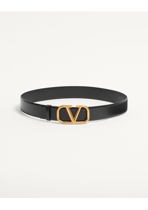 Valentino Garavani Vlogo Signature Calfskin Belt 40 Mm Man BLACK 085