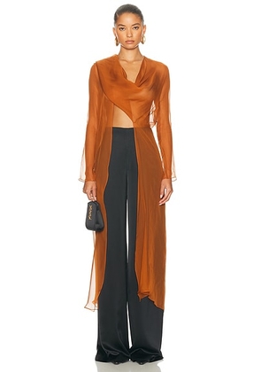 SEV Long Sleeve Draped in Caramel - Tan. Size 38 (also in 36).