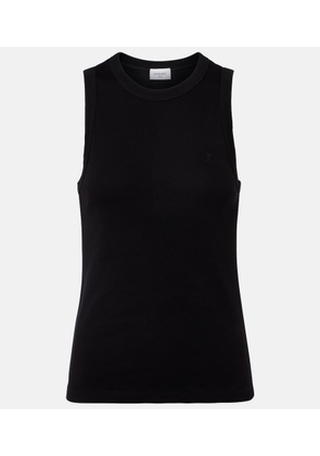 Saint Laurent Cassandre ribbed-knit cotton tank top