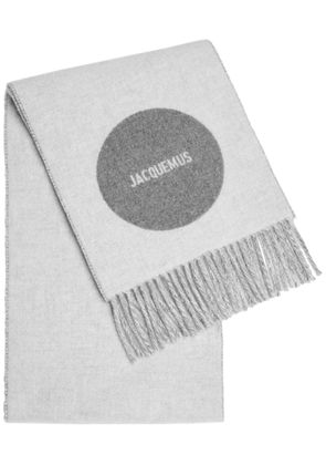 Jacquemus Le Carre Logo-intarsia Wool Scarf - Grey - One Size
