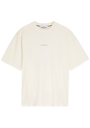 Stone Island Logo-printed Cotton T-shirt - Ivory - L