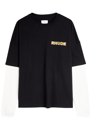 Rhude Rhude Steel Double-layered Tee - Black And White - L