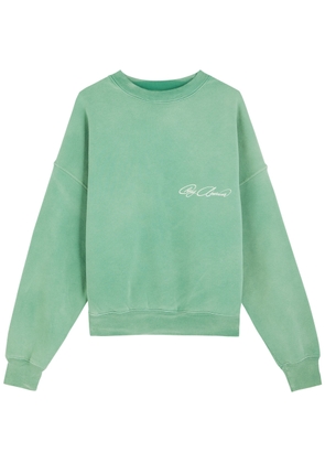 Cherry Los Angeles Printed Cotton Sweatshirt - Teal - L