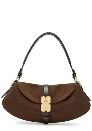 Ganni Kat Suede Shoulder bag - Brown - One Size