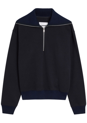 Jil Sander Half-zip Cotton Polo Sweatshirt - Navy - 46 (IT46 / S)