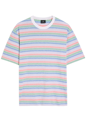 PS Paul Smith Striped Stretch-cotton T-shirt - Multicoloured 1 - XL